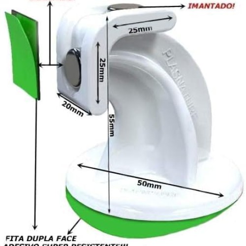 Fixador Adesivo Para Portas De Vidro E Madeira - Cor Branco